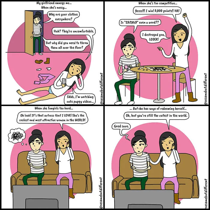 30 Cute And Heartwarming Lesbian Comics About My Relationship With My Girlfriend