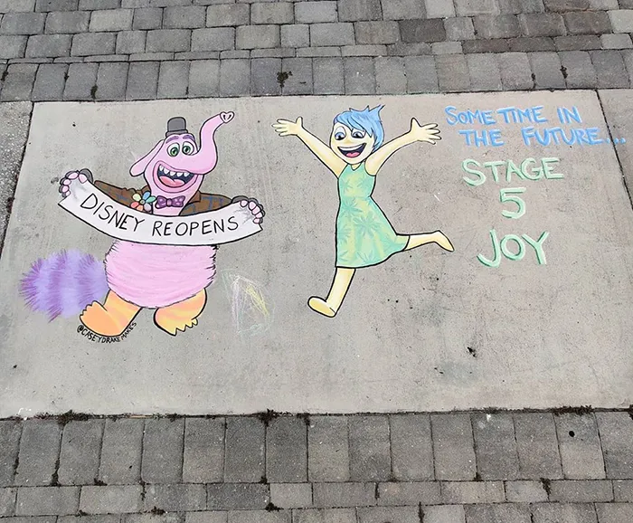 26 Pop Culture And Quarantine-Inspired Sidewalk Chalk Drawings From A Self-Taught Artist