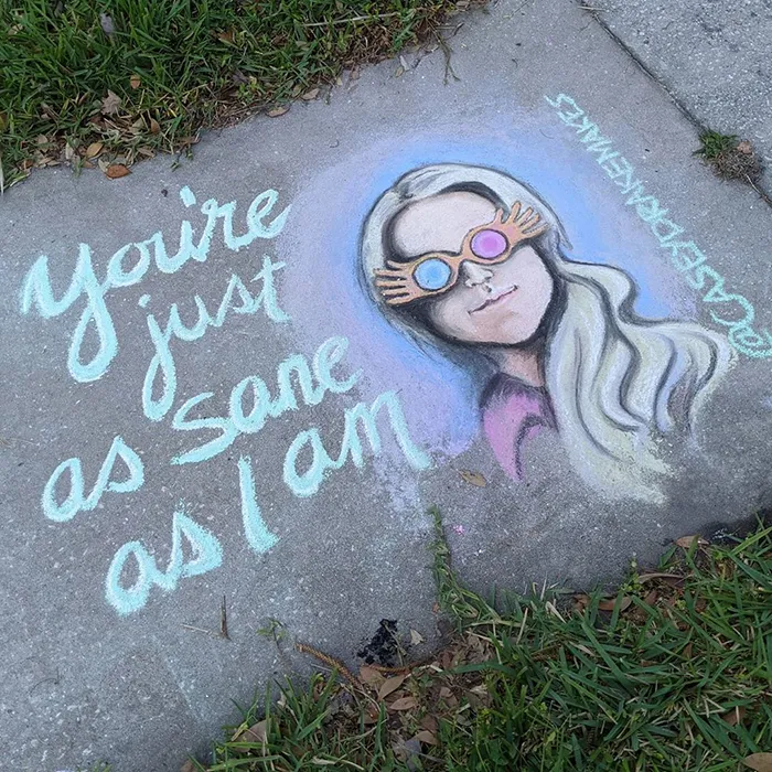 26 Pop Culture And Quarantine-Inspired Sidewalk Chalk Drawings From A Self-Taught Artist