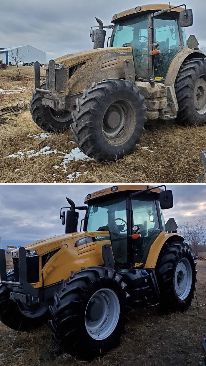Tractor muy sucio