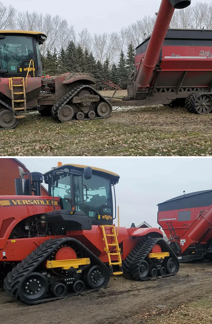 Dirty Tractor And Cart. Not A Perfect Job But Still A Little Difference