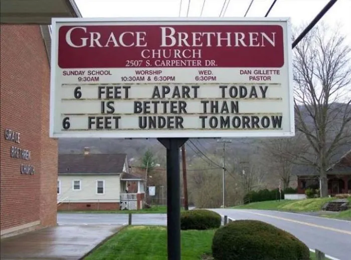 16 Funny Church Signs About Coronavirus