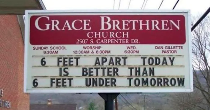 16 Funny Church Signs About Coronavirus