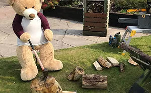 Meet Ted & Ed, Two Giant Teddy Bears That Are Bringing Positivity To Their Entire Neighborhood During The Pandemic