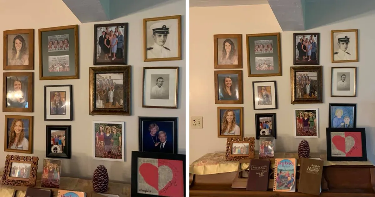 Esta hija cambió una a una las fotos familiares por dibujos hechos con ceras, los padres tardaron 11 días en darse cuenta