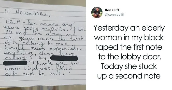 Non-Tech-Savvy Elderly Woman Asks Her Neighbors For Some Books Because She's Bored And Living Alone, They Deliver