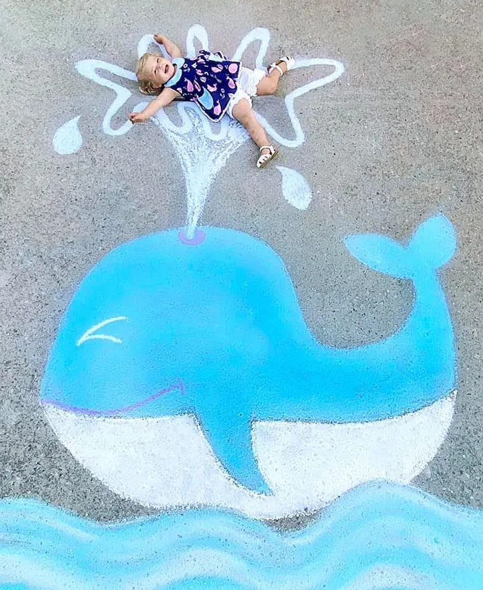 30 Pics Of A Family That Uses Chalk Art To Go On Adventures During The Lockdown