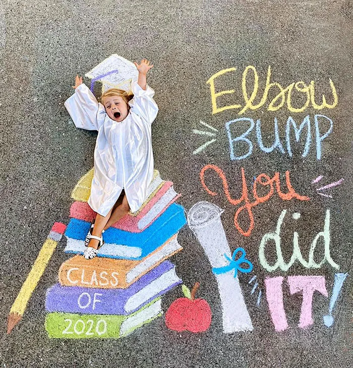 30 Pics Of A Family That Uses Chalk Art To Go On Adventures During The Lockdown