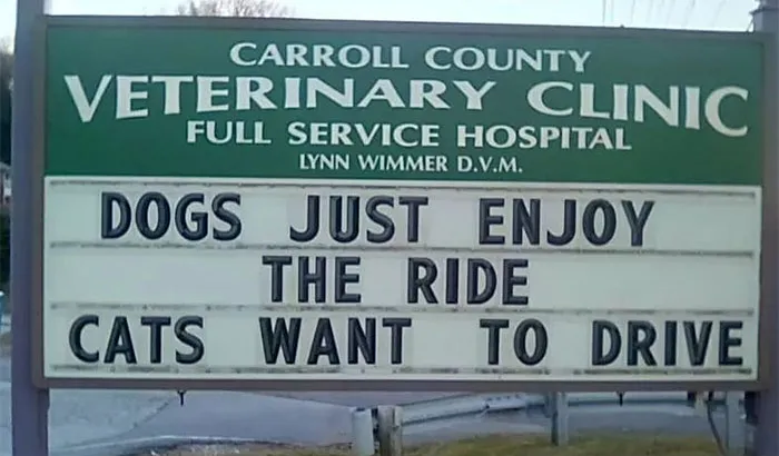30 Of The Funniest Outdoor Signs From This Vet Clinic That Dad Joke Lovers Will Appreciate