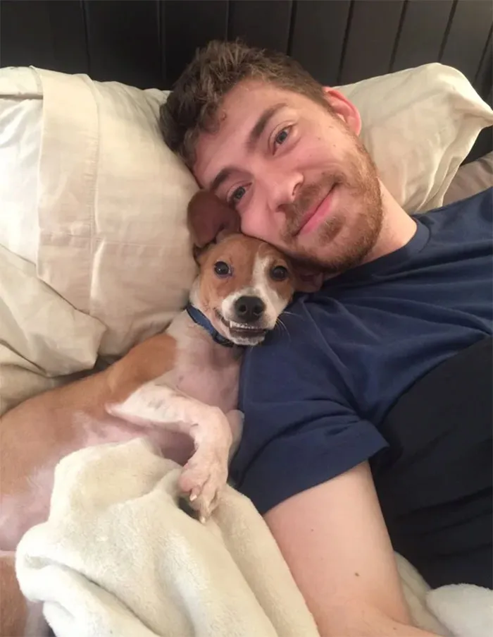 Trying To Enjoy My Coffee And Cuddles With Boyfriend, Dog Starts Nudging And Yipping Until I Move. Immediately Takes My Spot And Gives Me This Look