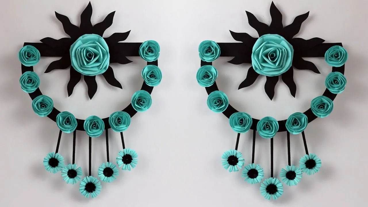 diy Paper Rose Flower Wall Hanging | New Wall Decoration Ideas /Paper Craft Home Decor