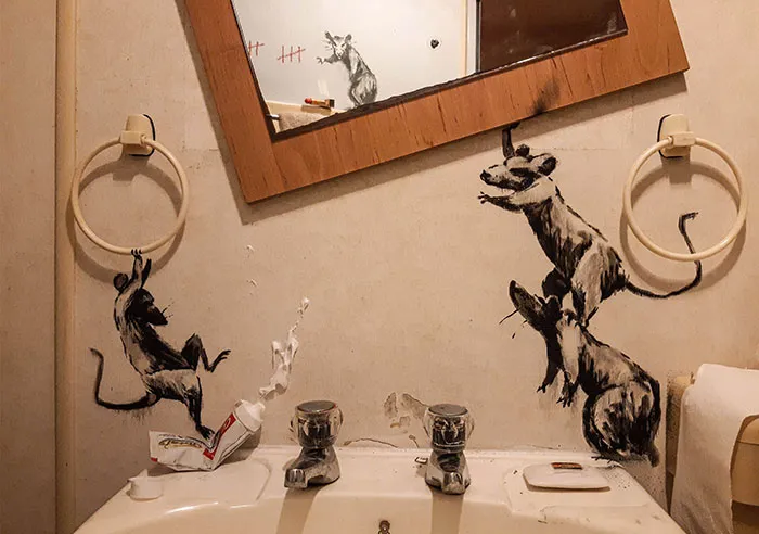 “Mi esposa odia cuando trabajo desde casa”, Banksy revela su última obra en Instagram
