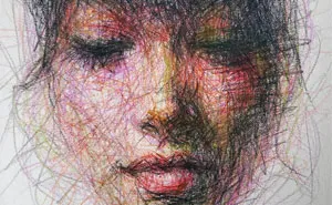 This Self-Taught Artist Draws Female Portraits Entirely By Scribbling (87 Pics)