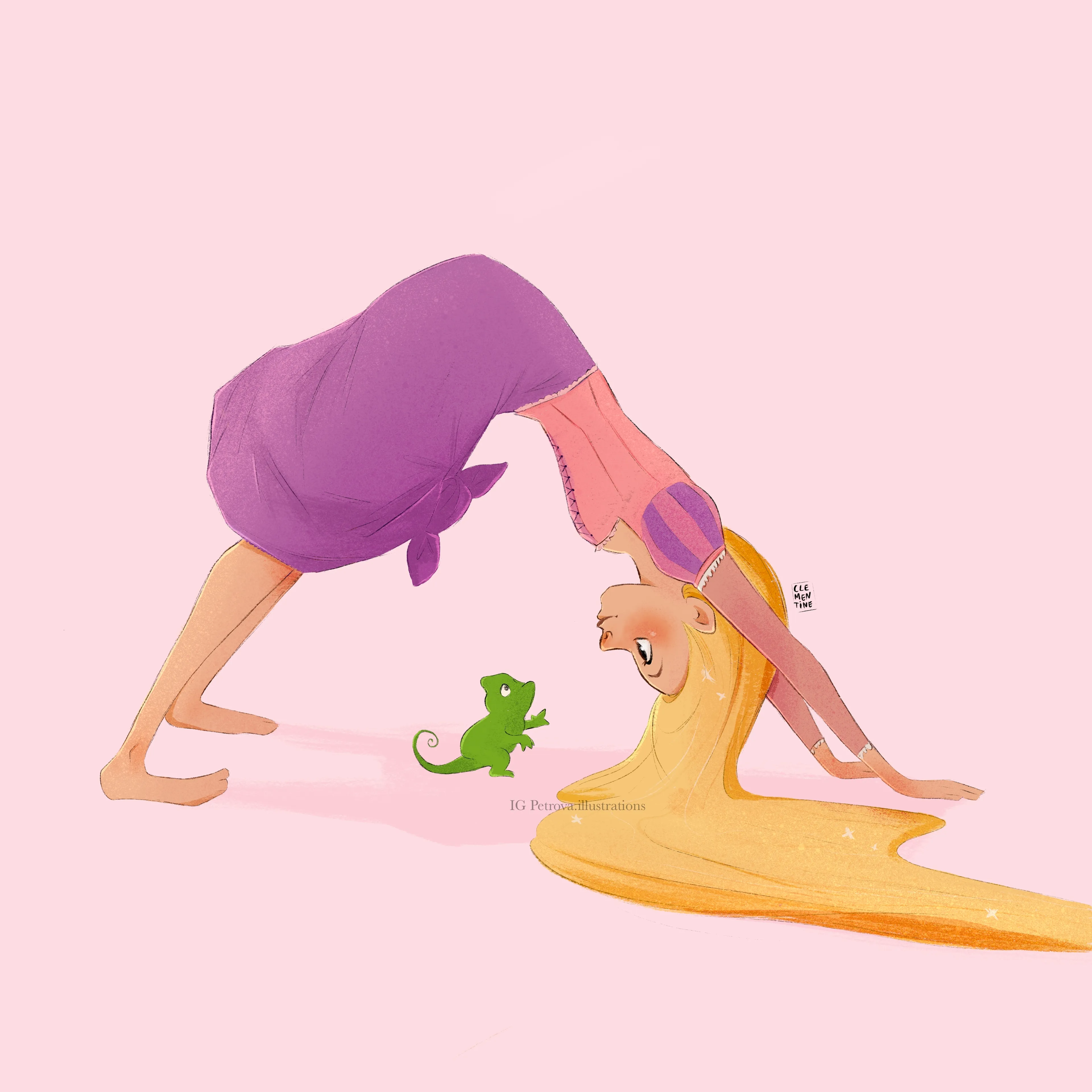 I Drew The Disney Princesses Doing Yoga During The Quarantine Lockdown