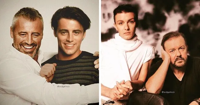 30 Celebrities Photoshopped Side-By-Side With Their Younger Selves Show How Aging Has Changed Them (New Pics)