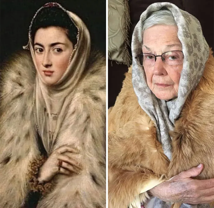 Daughter And Her 83-Year-Old Mother Are Recreating Famous Pieces Of Art While Stuck In Quarantine