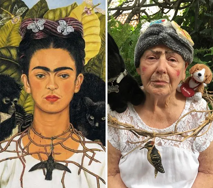 Daughter And Her 83-Year-Old Mother Are Recreating Famous Pieces Of Art While Stuck In Quarantine