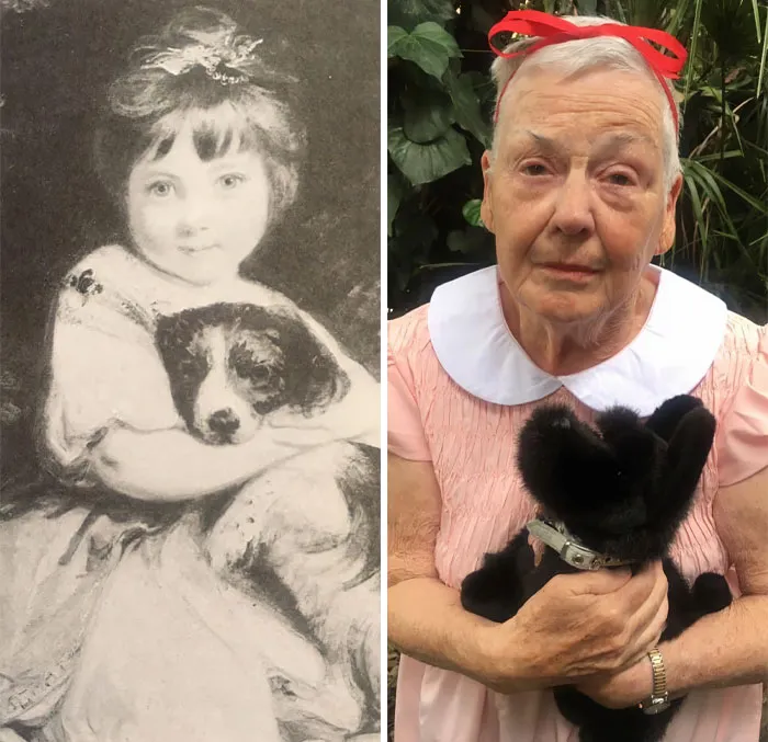 Daughter And Her 83-Year-Old Mother Are Recreating Famous Pieces Of Art While Stuck In Quarantine