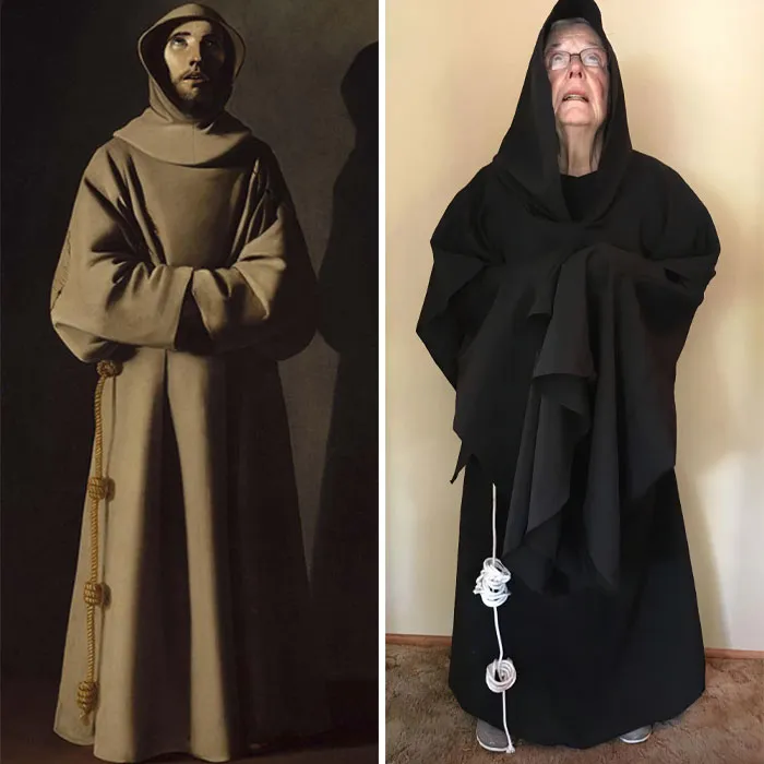 Daughter And Her 83-Year-Old Mother Are Recreating Famous Pieces Of Art While Stuck In Quarantine