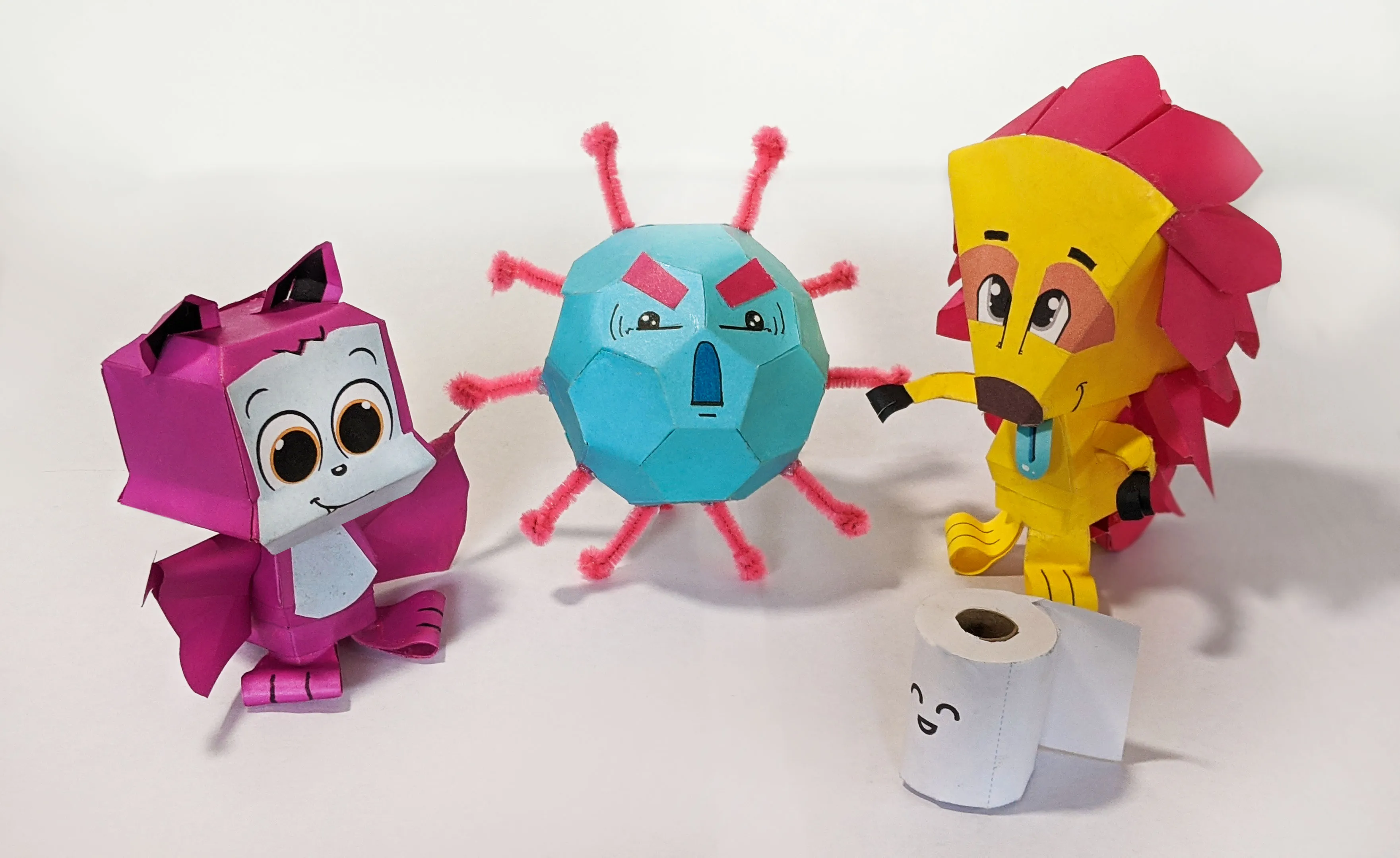 I Designed These Coronavirus Papertoys For My Nephew's Birthday Decorations.