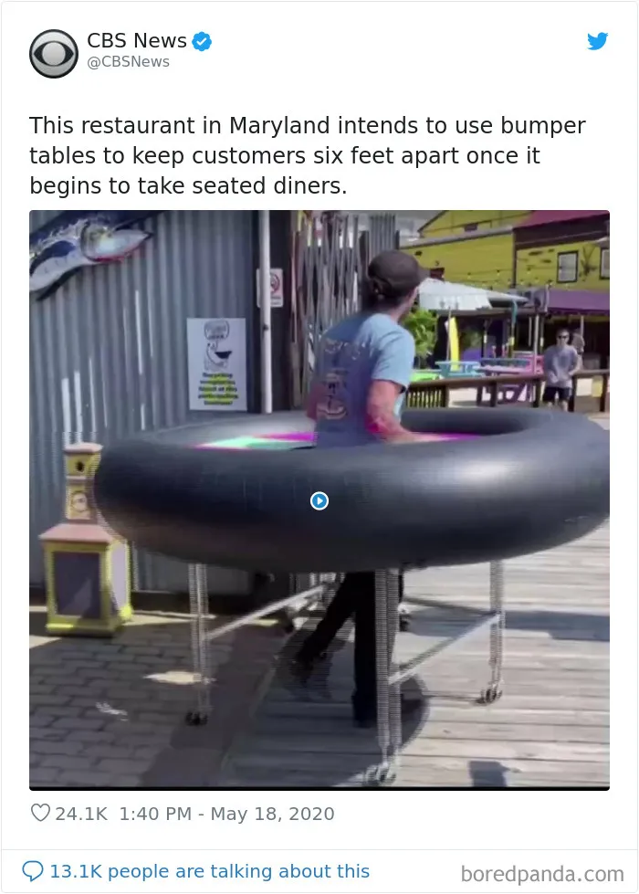 Bumper Tables To Keep Customers Social Distancing