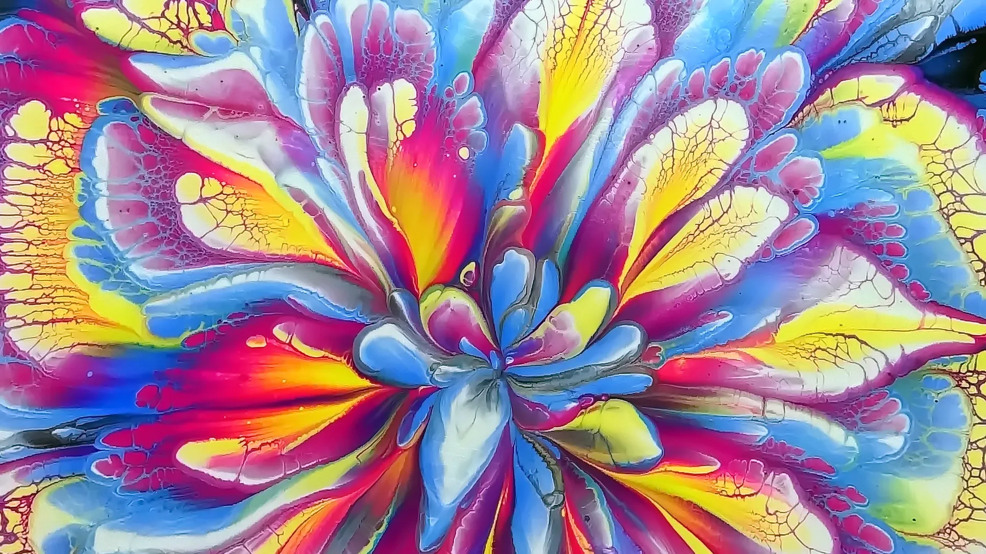 Bottle Bottom Acrylic Pour Painting ~ Primary Colours ~ Must See!!! ~ Paint #withme