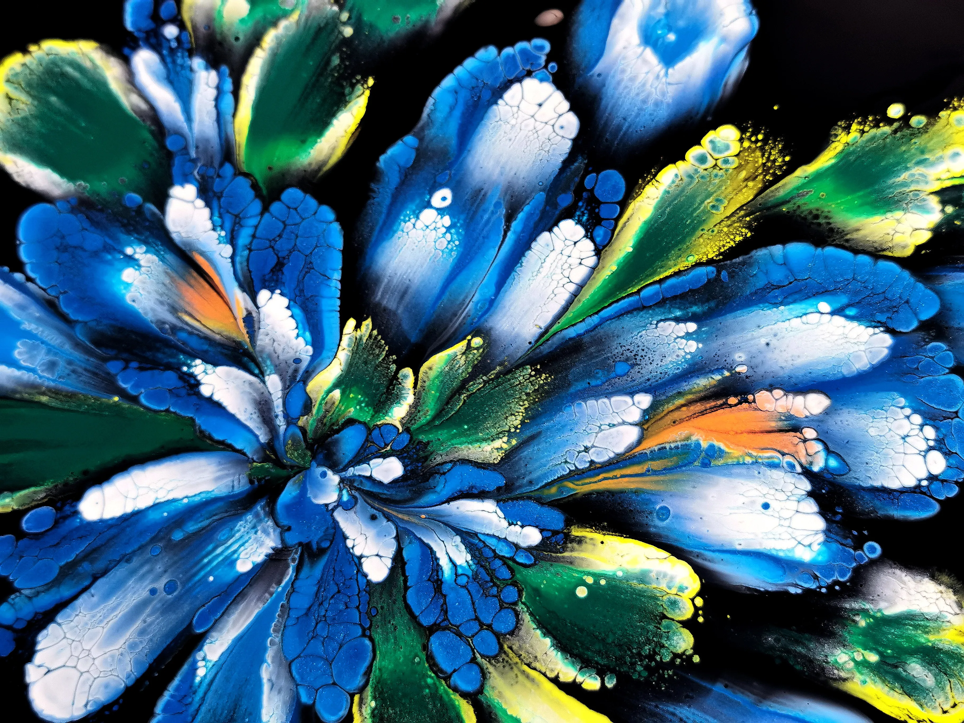 Simple Flower Bouquet ~ Reverse Flower Dip ~ Acrylic Pour Painting ~ Paint #withme