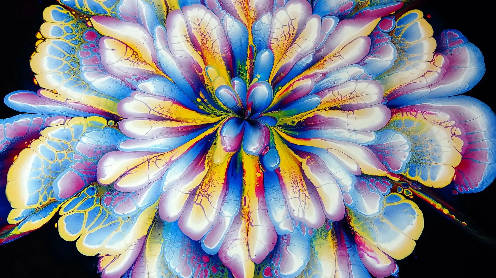 Amazing Acrylic Pour Flower Painting ~ Only 3 Colours