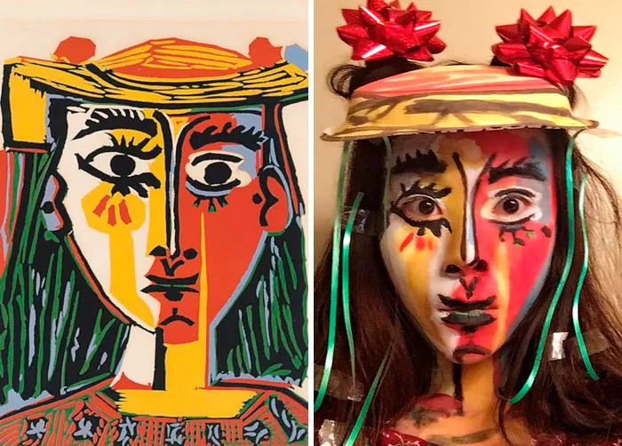 Picasso “Mujer con sombrero de pompones y blusa estampada"