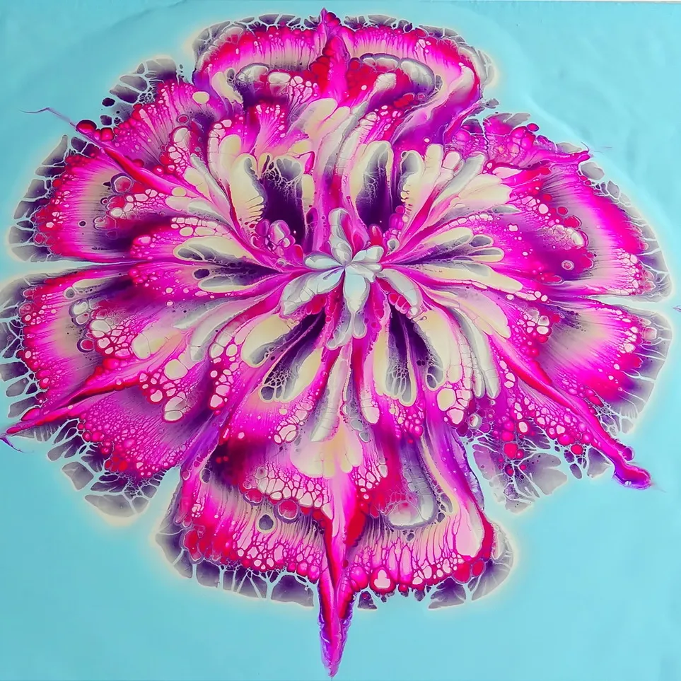 Cup Bottom Acrylic Pour Painting ~ Reverse Reverse Flower Dipdip ~ Paint #withme
