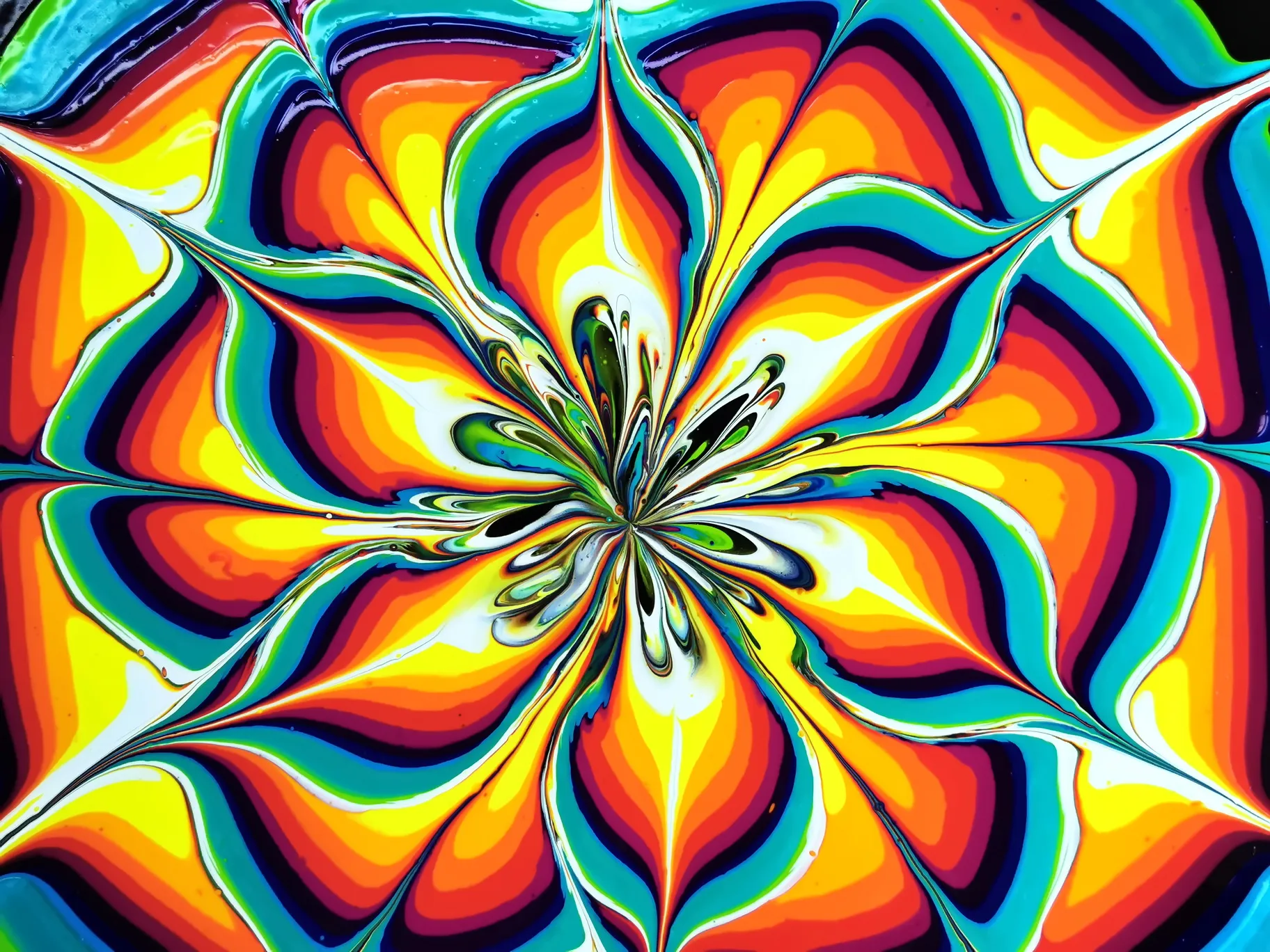 Simple Mandala Acrylic Pour Painting ~ Cup Bottom Technique ~ Paint #withme