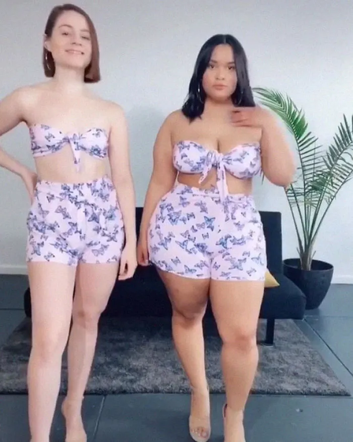 2 Amigas muestran cómo les queda la misma ropa en sus distintos tipos de cuerpo (33 fotos)