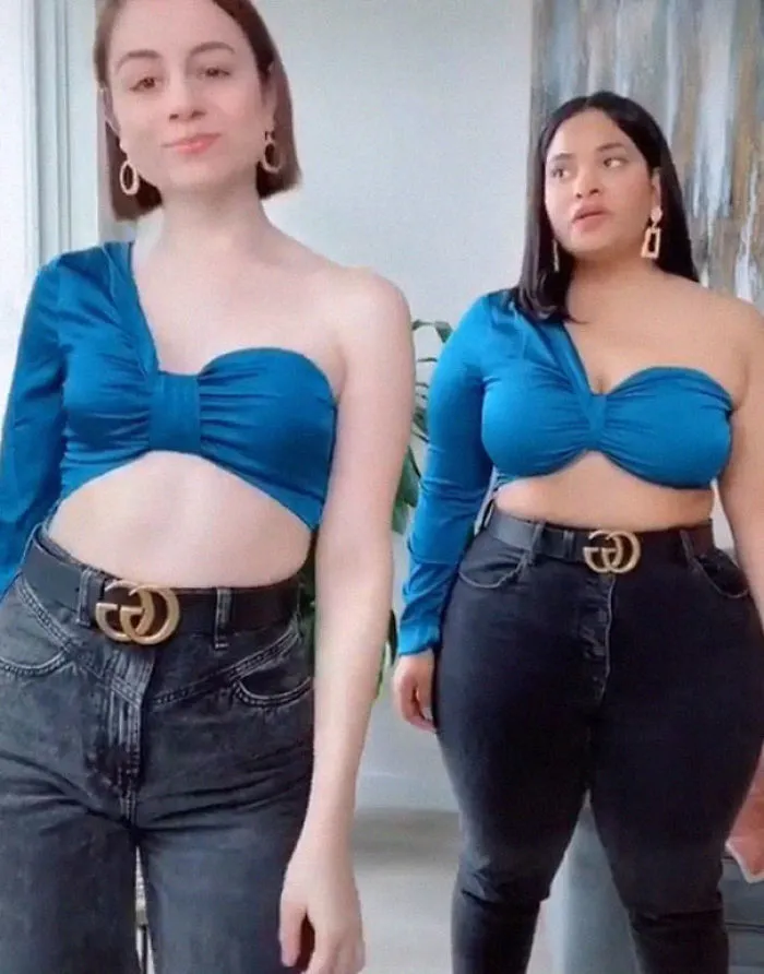 2 Amigas muestran cómo les queda la misma ropa en sus distintos tipos de cuerpo (33 fotos)