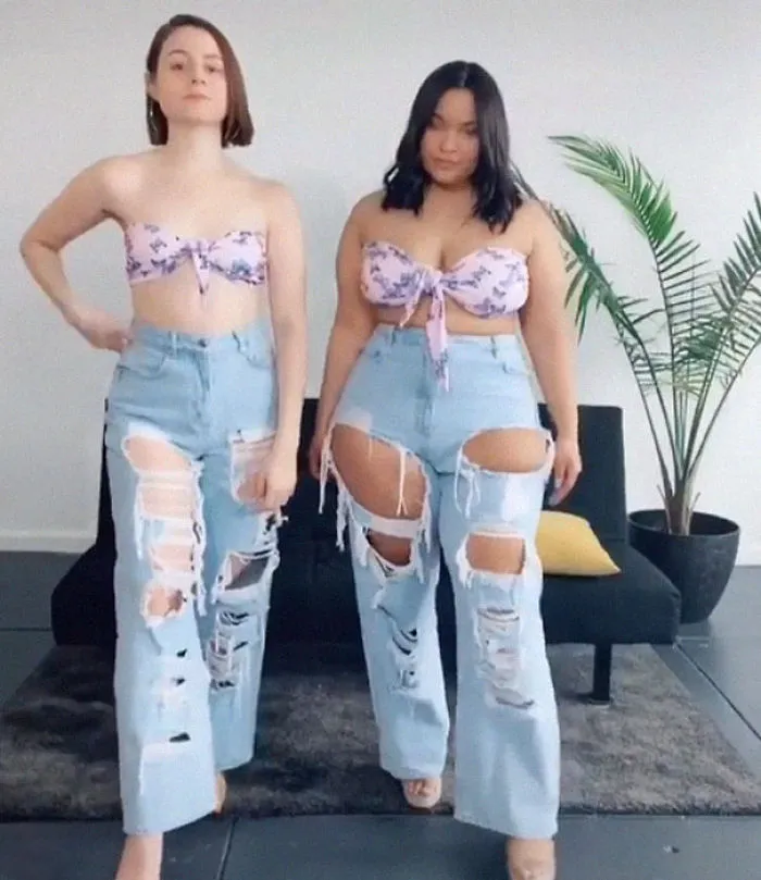 2 Amigas muestran cómo les queda la misma ropa en sus distintos tipos de cuerpo (33 fotos)
