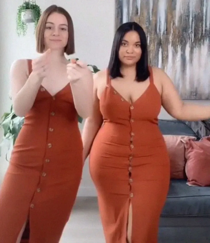 2 Amigas muestran cómo les queda la misma ropa en sus distintos tipos de cuerpo (33 fotos)