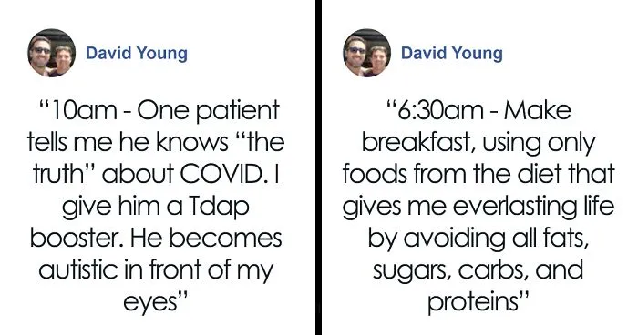 Doctor Pokes Fun At Conspiracy Theories By Sharing A Satirical Post About A Typical Day In A Covid-19 Ward
