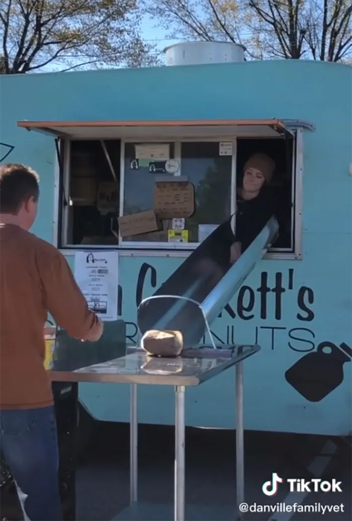 Food Truck Using Chutes To Maintain Distance