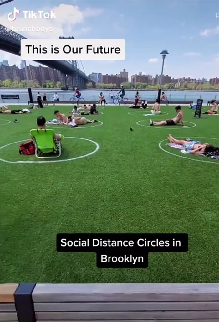 Social Distancing Circles In Brooklyn