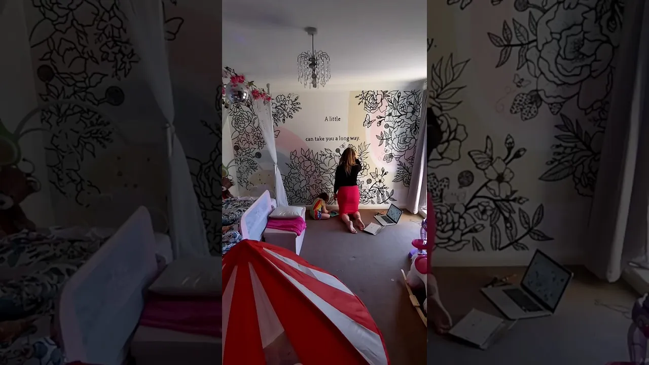 Beautiful Illustrated Bedroom Mural