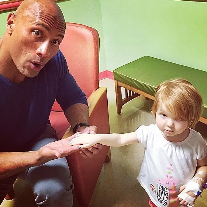 The Time He Visited The Children's National Hospital And Met Little Kara Who Showed Him Her Blue Nail Polish