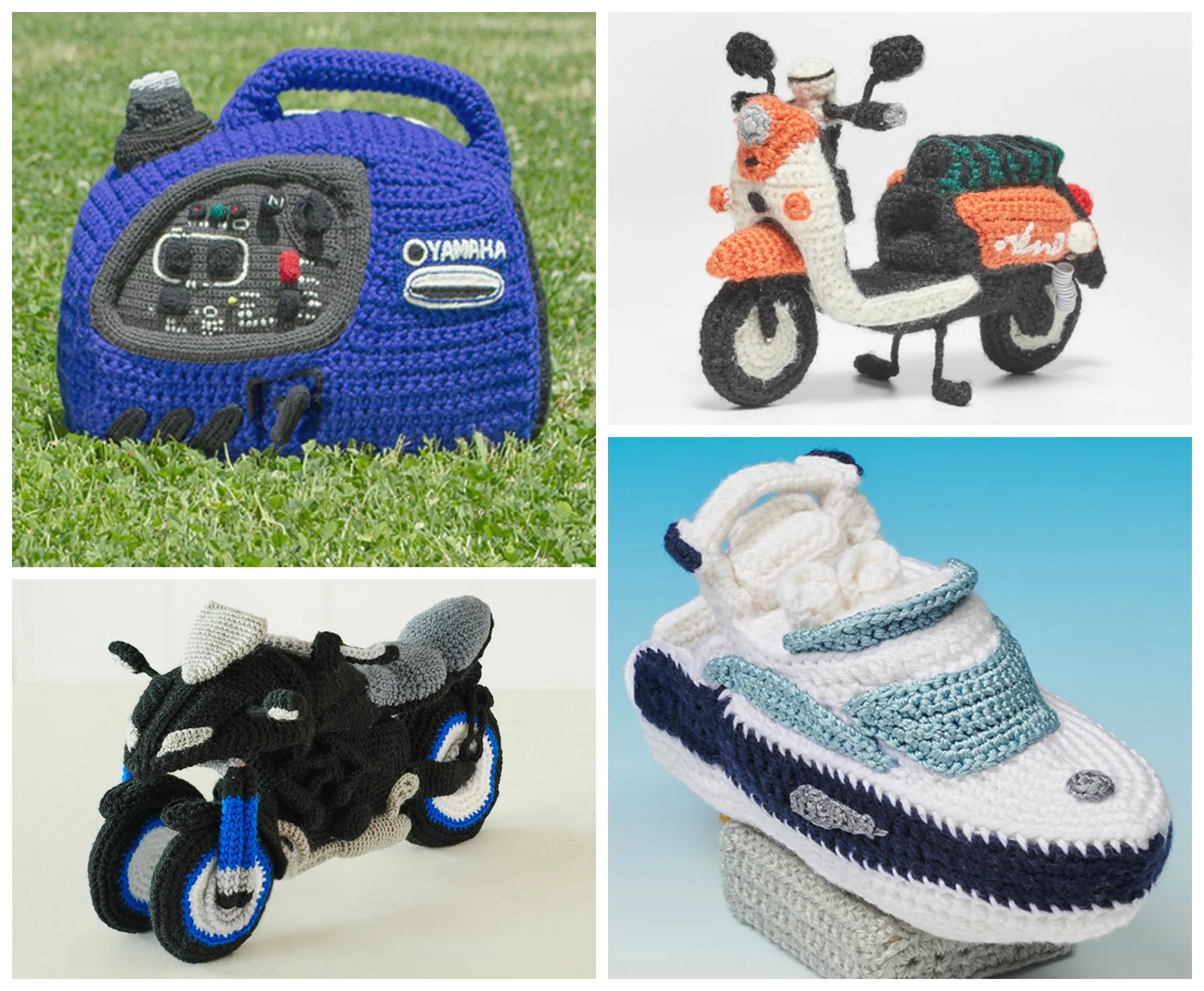 Yamaha's Collection Of Free Amigurumi Patterns And Tutorials - Crochet A Detailed Yacht, Motorcycle, Generator Or Electric Scooter