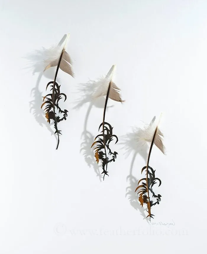 I Hand-Carve Feathers Into Intricate Designs Using Scalpels And Eye Surgery Scissors (30 New Pics)