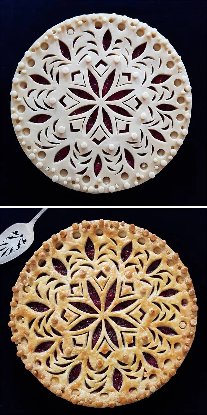 German Baker Shows Before & After Pics Of Pie Crust Designs That Look Too Good To Eat