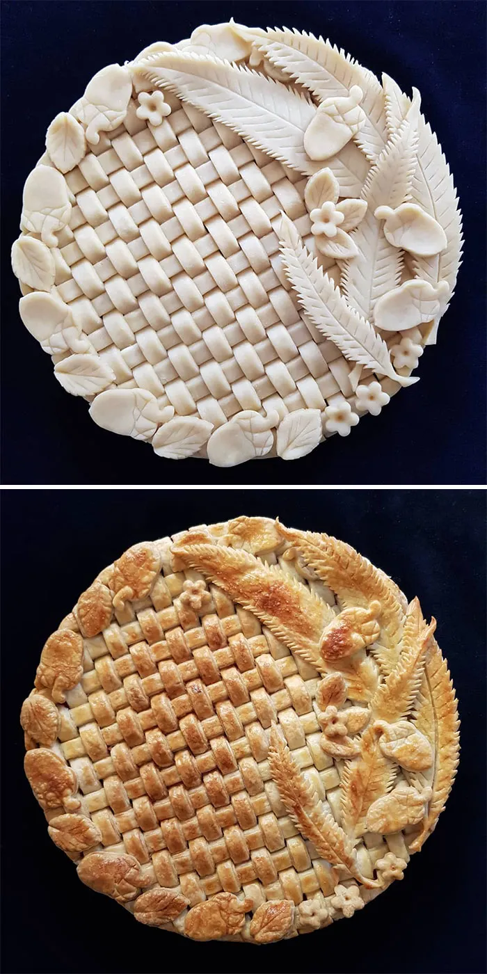German Baker Shows Before & After Pics Of Pie Crust Designs That Look Too Good To Eat