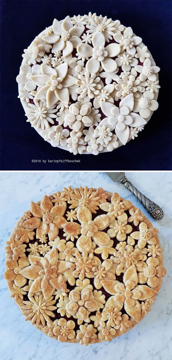 German Baker Shows Before & After Pics Of Pie Crust Designs That Look Too Good To Eat