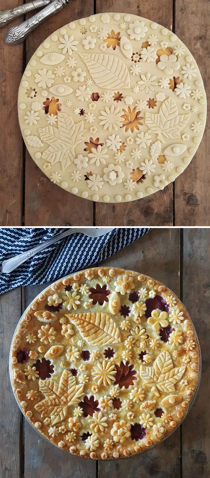 German Baker Shows Before & After Pics Of Pie Crust Designs That Look Too Good To Eat