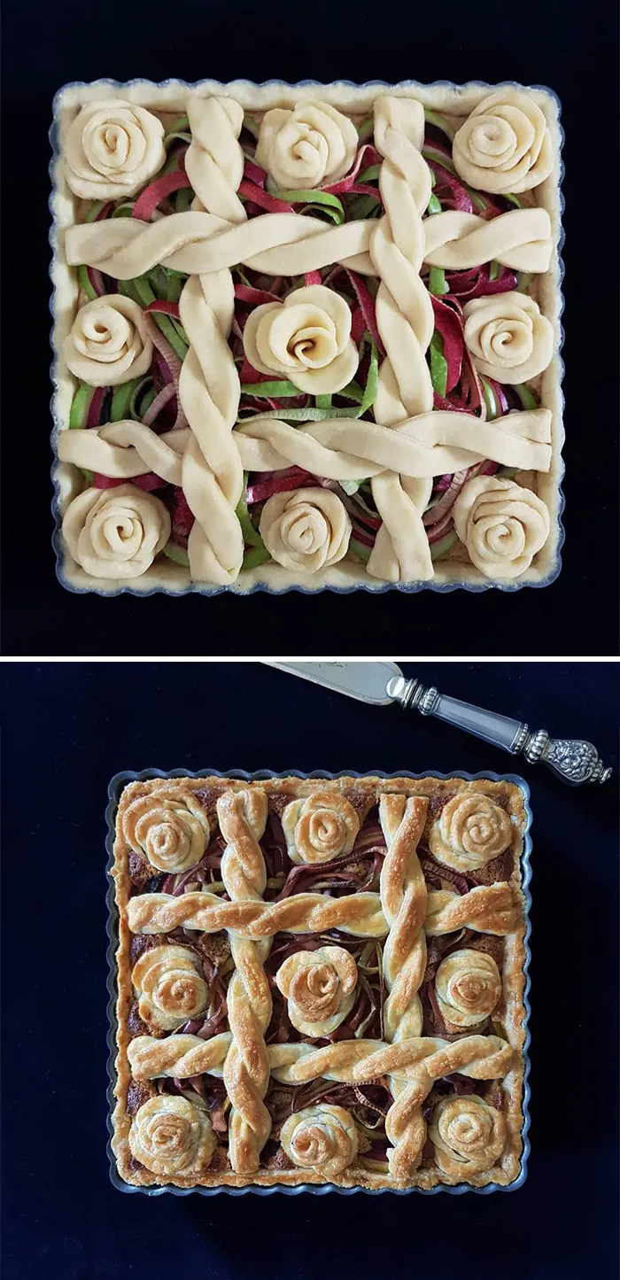 Esta pastelera muestra fotos de antes y despues de hornear sus pasteles con hojaldre, y el resultado es demasiado hermoso para comérselo (35 nuevas fotos)