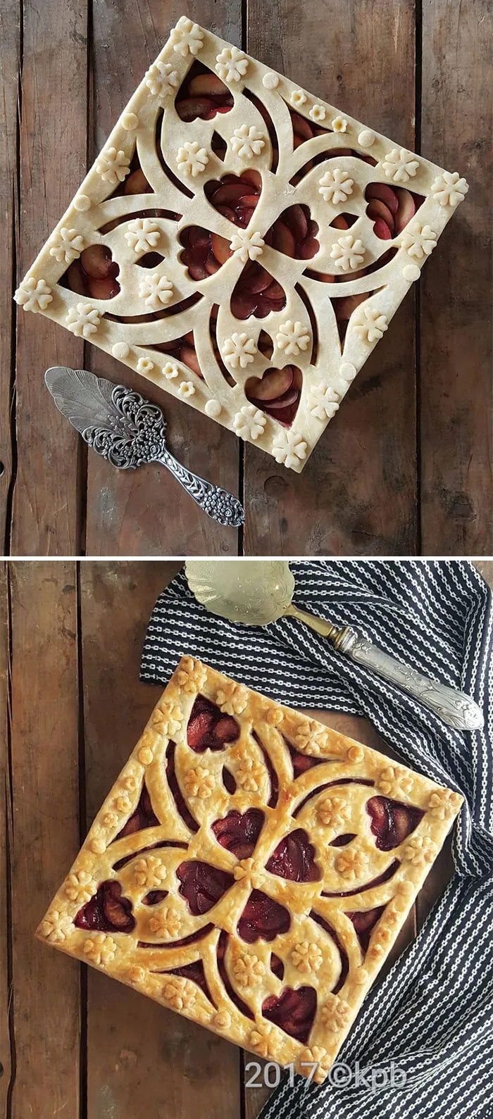 Esta pastelera muestra fotos de antes y despues de hornear sus pasteles con hojaldre, y el resultado es demasiado hermoso para comérselo (35 nuevas fotos)