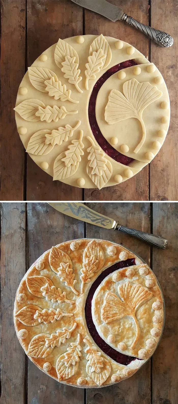 Esta pastelera muestra fotos de antes y despues de hornear sus pasteles con hojaldre, y el resultado es demasiado hermoso para comérselo (35 nuevas fotos)