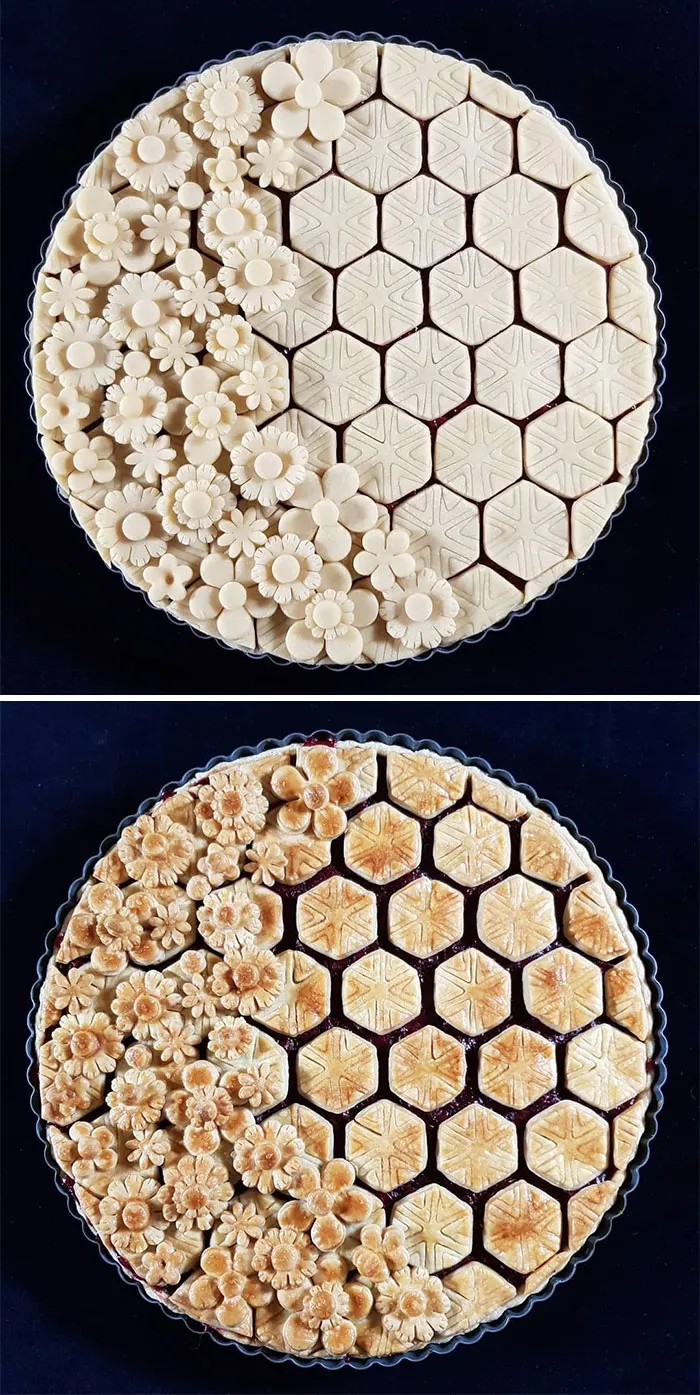 German Baker Shows Before & After Pics Of Pie Crust Designs That Look Too Good To Eat